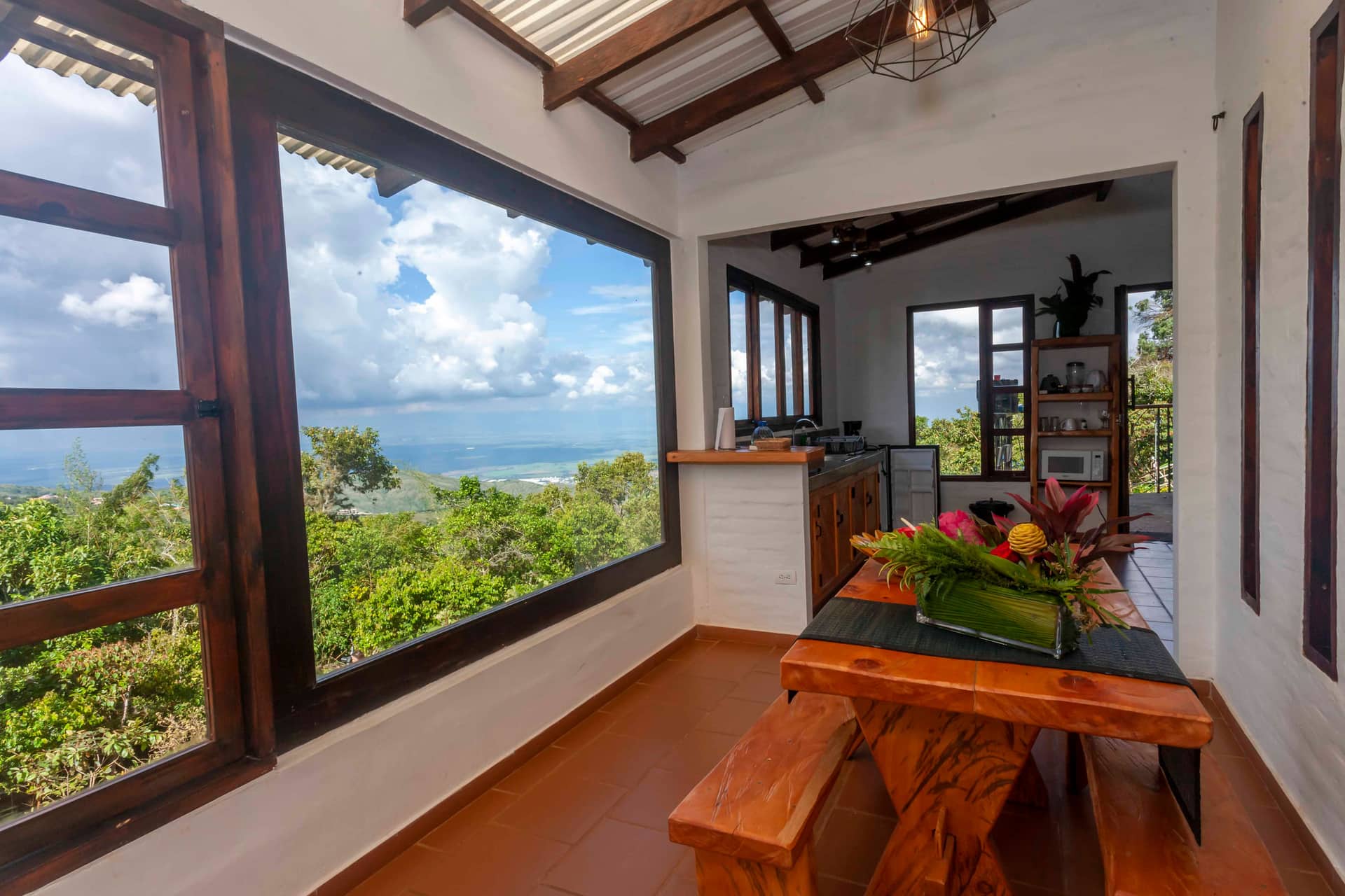 The picture window at Mirador, La Maima, looking out over the Cauca Valley